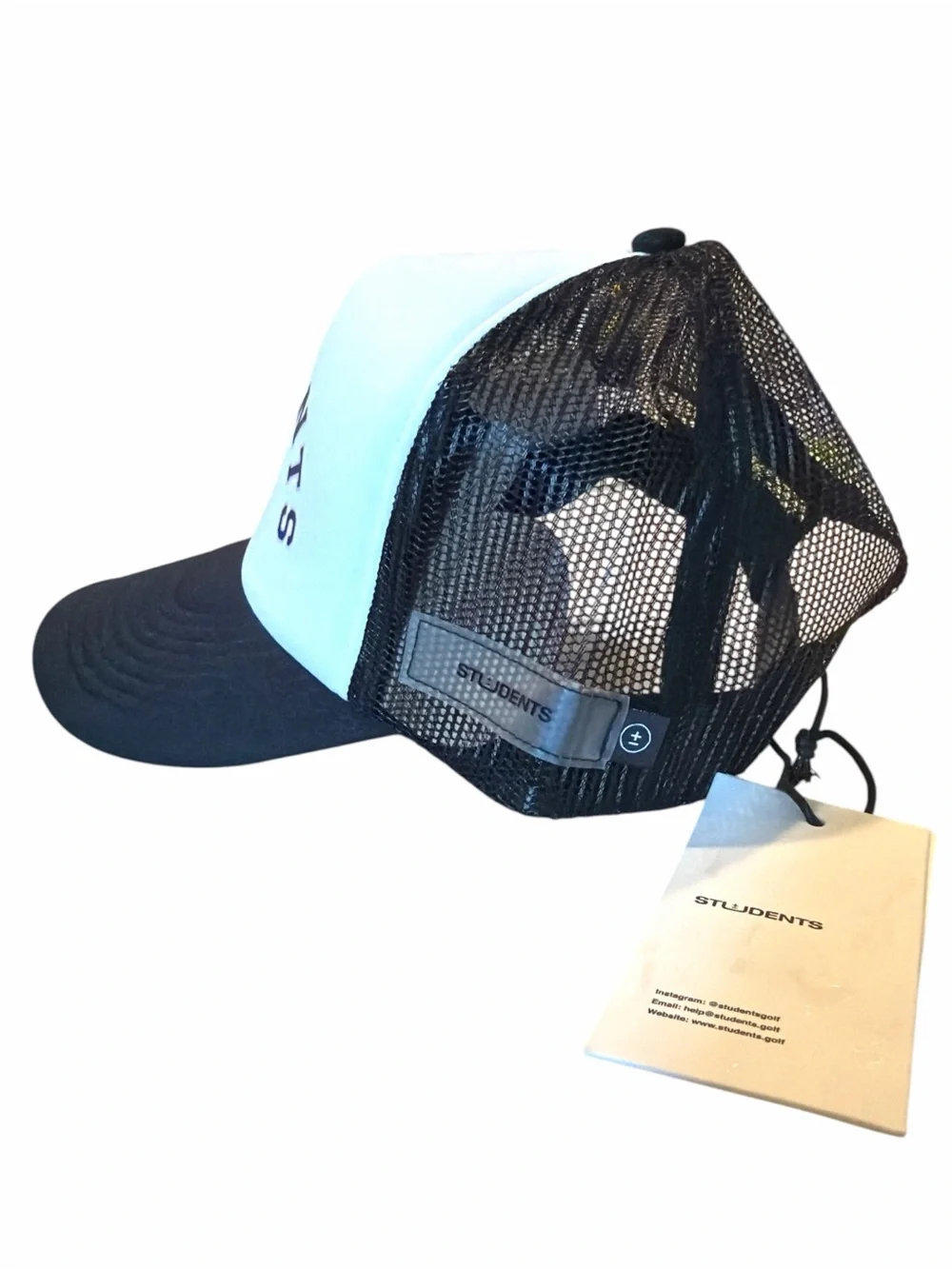 NWT Students Golf Black and White Trucker Hat
